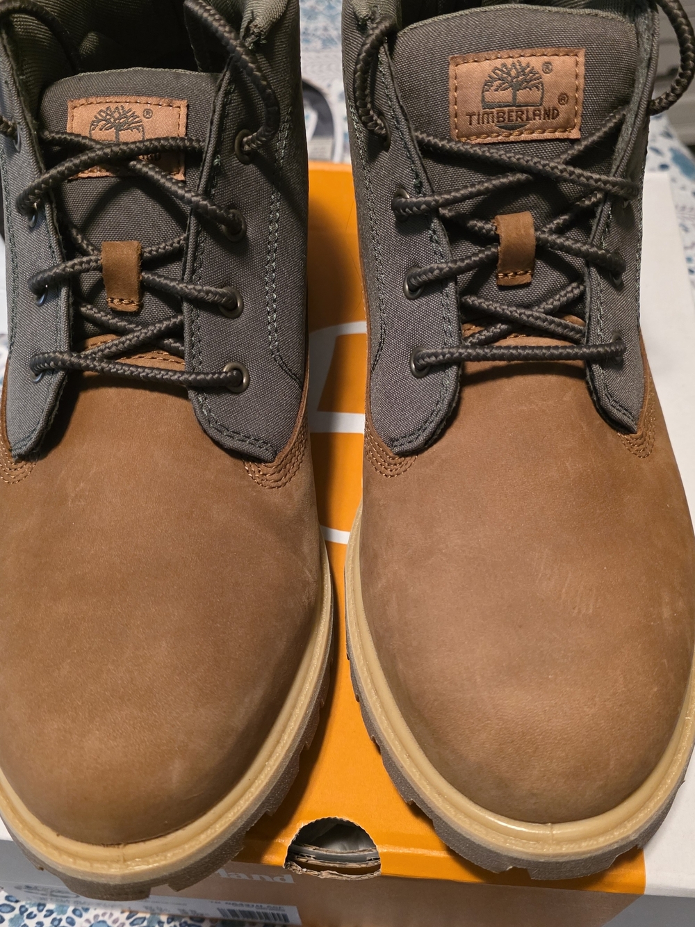 Timberland Brown Leather & Gray Upper Men’s Boots 13 Wide
